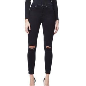Good American Black Distressed Good Legs Jeans 31